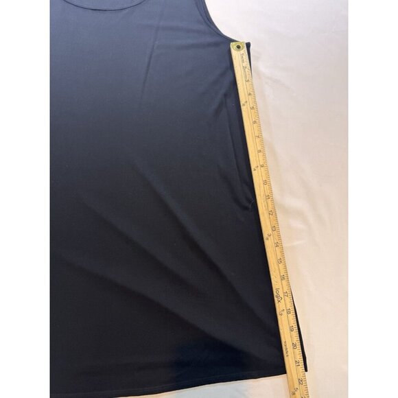 SOLD Eileen Fisher Tank Top Size XL 100% Silk $98 Black Scoop Neck Stretch - Picture 6 of 11